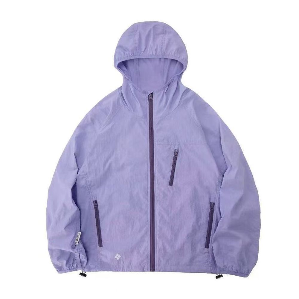 Hooded Sun Protection Clothing Contrast Color Quick-Drying Clothing